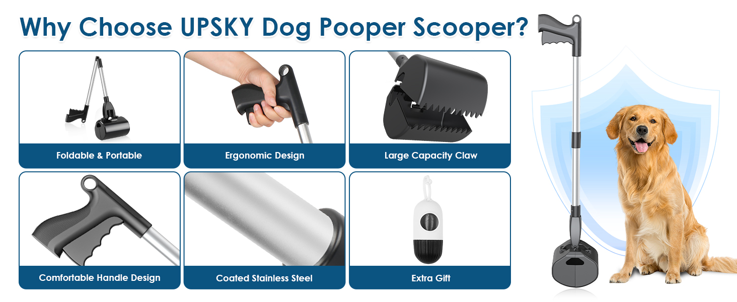 UPSKY Pooper Scooper for Large Medium Small Dogs, 32