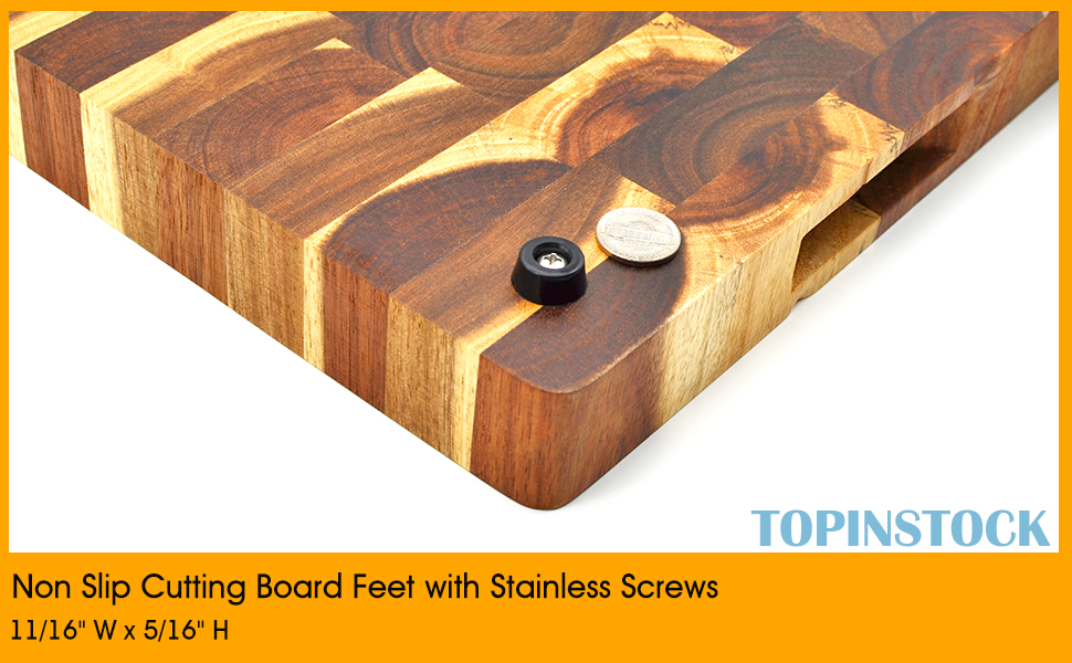 Cutting Board Feet, Small Round Rubber Feet Bumpers with Stainless