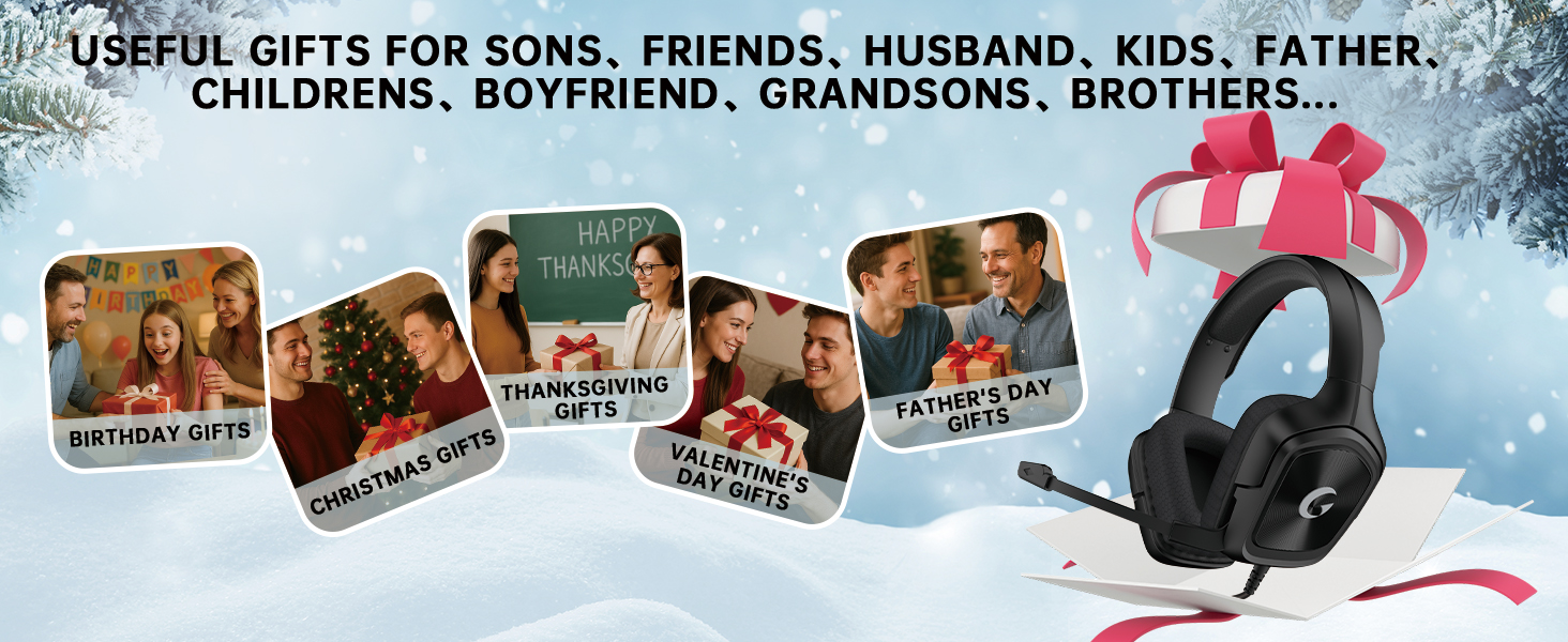 Gaming Headset with Mic for PC PS xbox