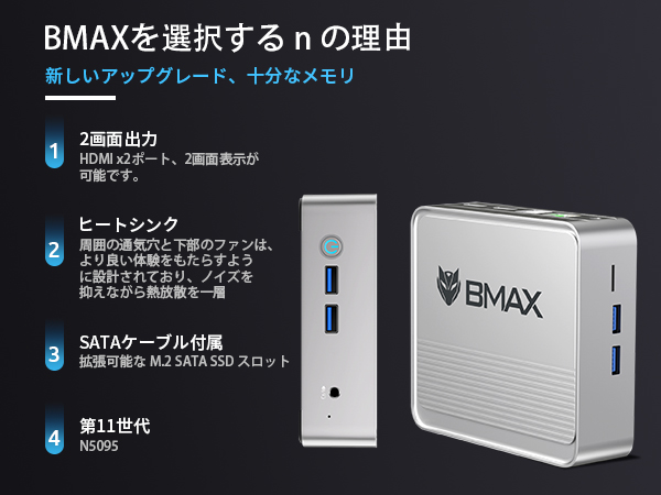 BMAX ミニPC 16GB SSD512GB Amazon.com: Bmax Mini PC Intel Alder Lake N150 (Beat N95, up to