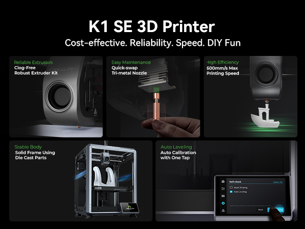 CREALITY K1 SE 3Dプリンター Creality 3D Printer, K1 SE Fully Assembled Auto Leveling 3D