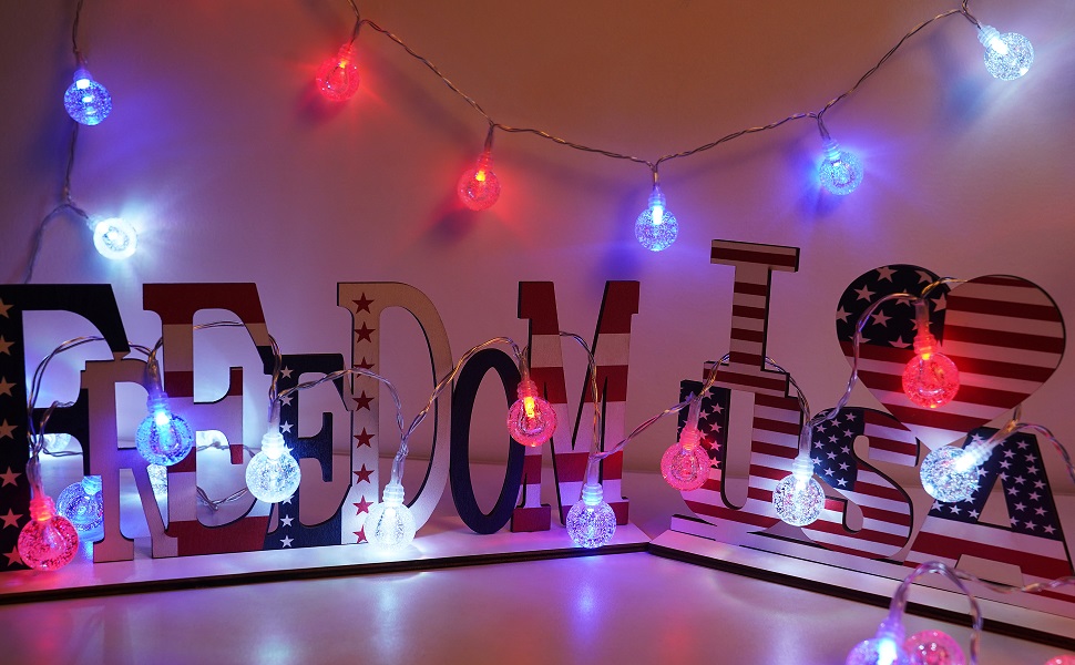 red white blue lights