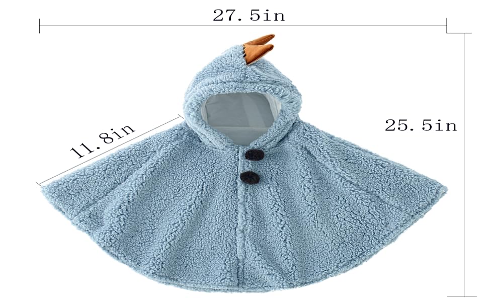 Size of Hooded Cape