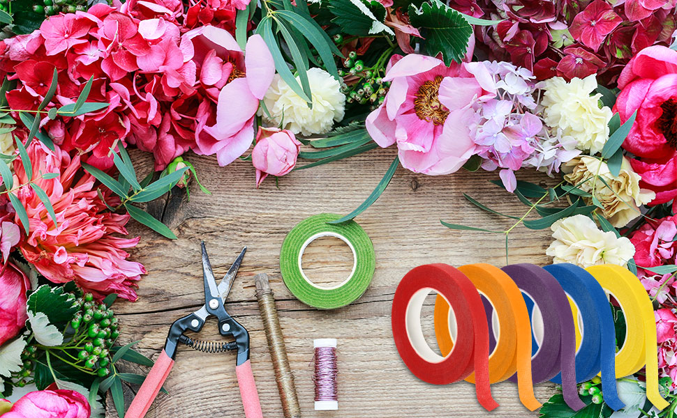 PATIKIL 30 Yard Floral Tapes, 6 Roll Florist Tape Crepe