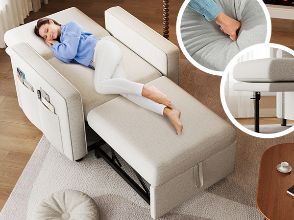 Amazon.com: DWVO Convertible Sleeper Chair, 3-in-1 Sofa Bed with Amazon.com: DWVO Convertible Sleeper Chair, 3-in-1 Sofa Bed with