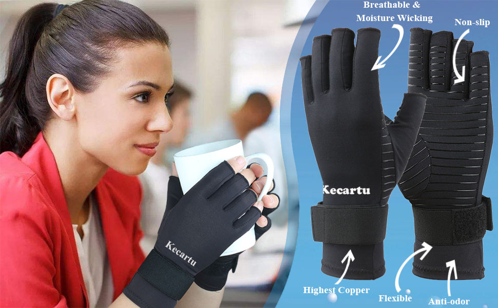 Copper Arthritis Gloves for Carpal Tunnel Pain Relief, Compression