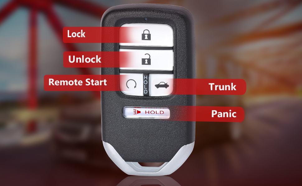 for Honda Key Fob Replacement 5 Button CWTWB1G0090