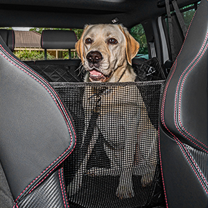 Dog car seat cover with mesh window