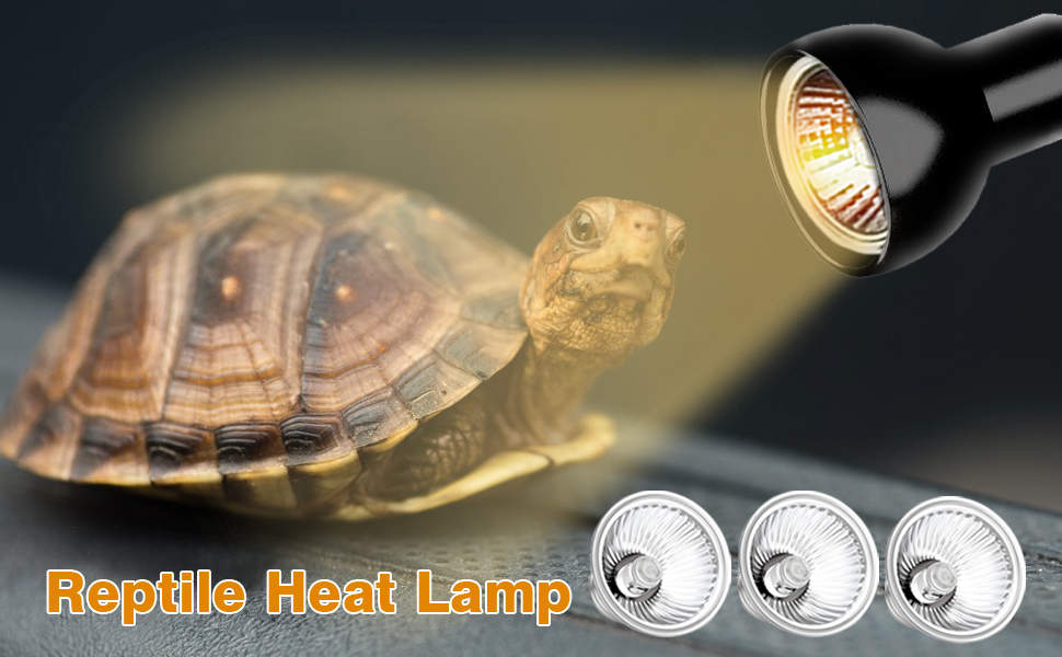 Eilinco Tortoise Heat Lamp, Basking Light for Reptiles, 25W+50W UVA UVB