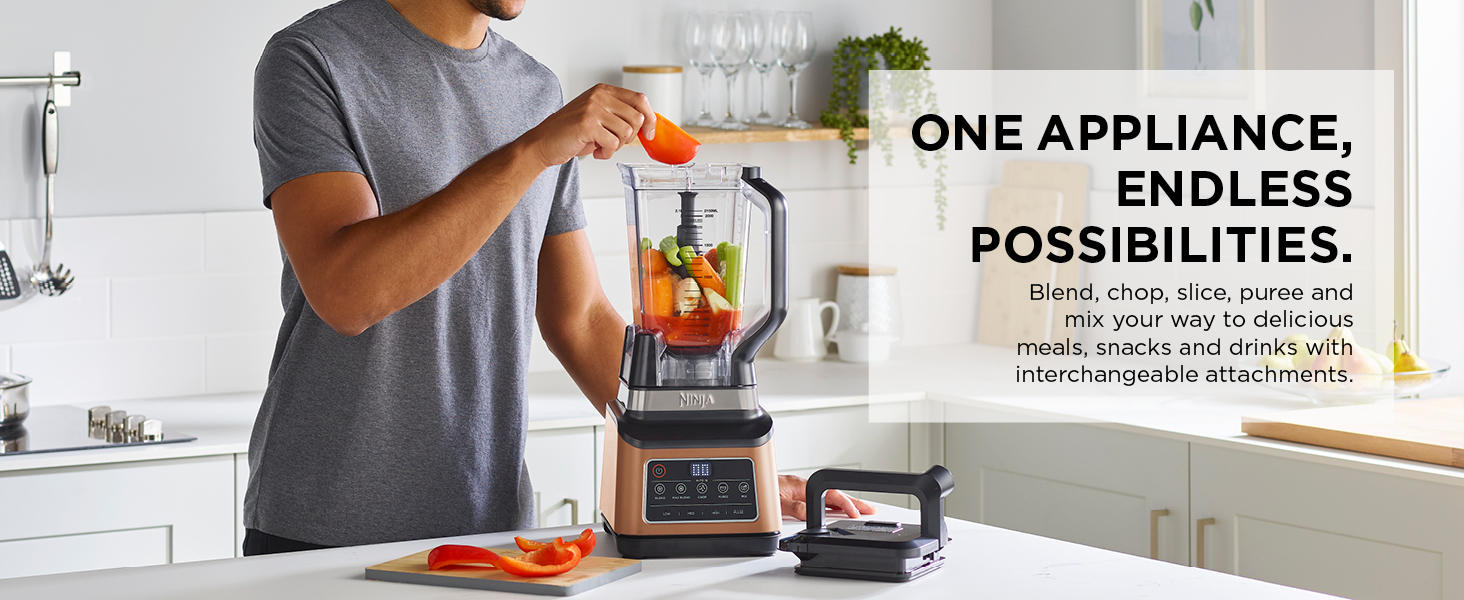 Ninja 3-in-1 Food Processor &amp; Blender [BN800UKDBCP]