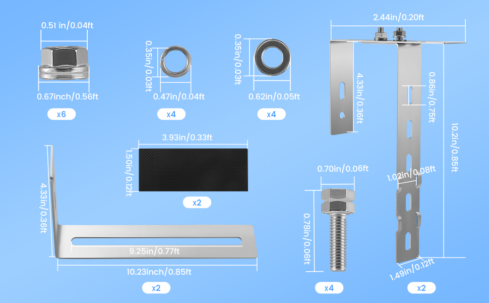 2Stück Einstellbare Solarpanel Halterung Haken für Befestigung Solarmodul