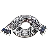 RECOIL RCI412 100% Oxygen Free Copper 12ft 4-Channel RCA Audio Cable, Twisted Pair with Noise Red...