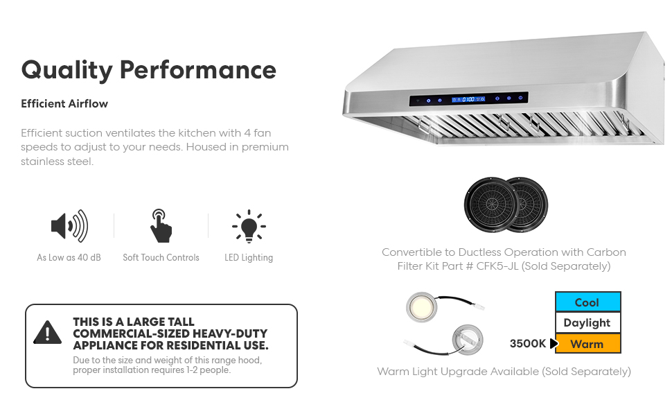 COSMO COSQS75 30 in. Under Range Hood with 500 CFM
