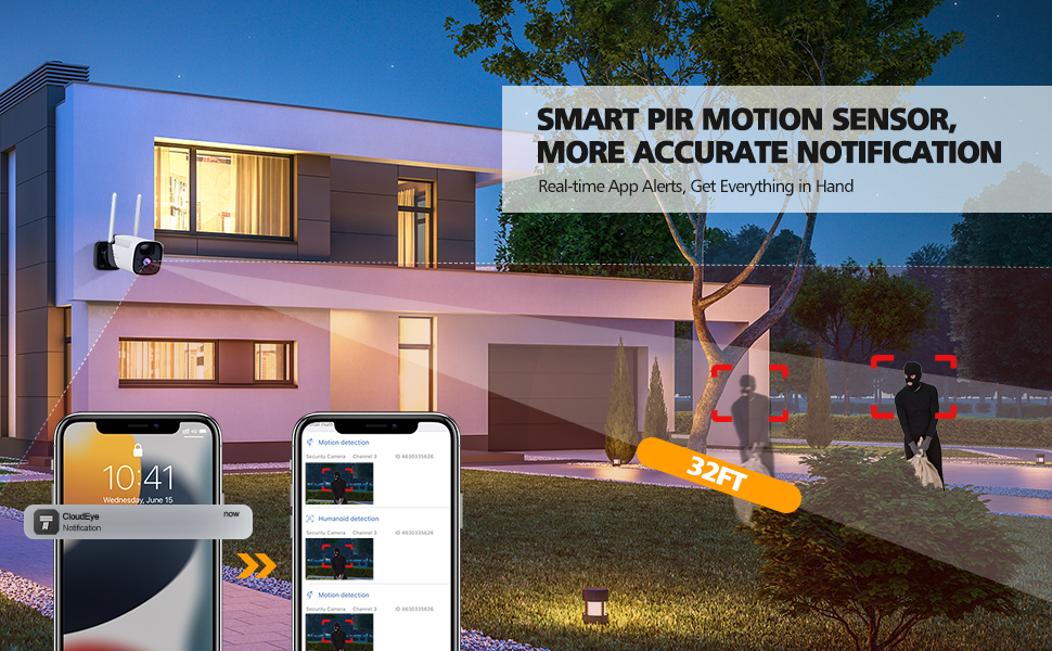 CAMBLINK 4MP Wireless Outdoor Security Camera System CCTV Wifi Battery