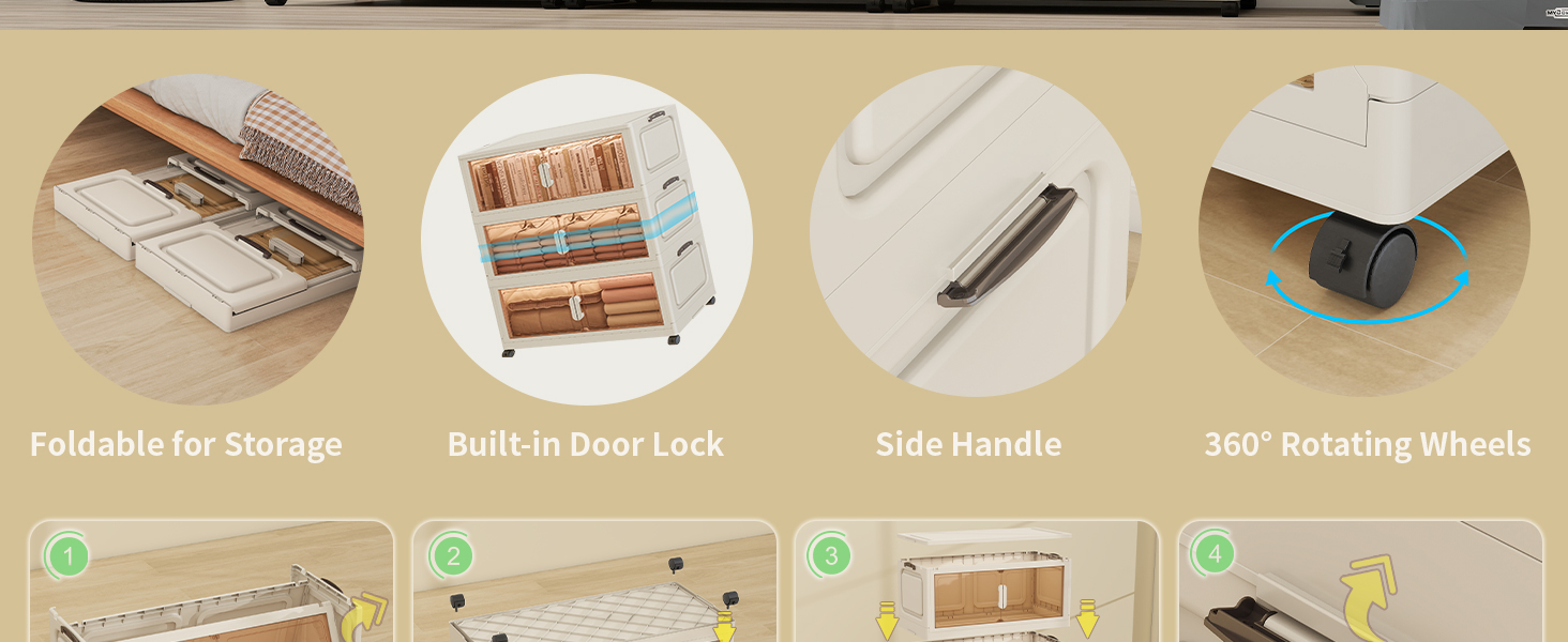 Storage Bins with Lids,36 Gal Extra Large Collapsible