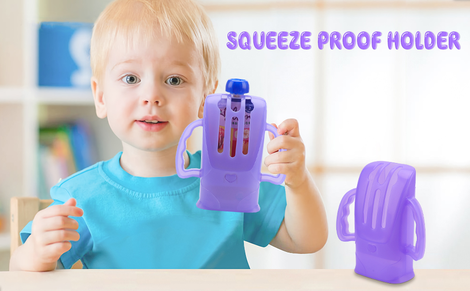 Squeeze Proof Holder for Food Pouches & Juice Boxes, Universal Multipurpose Design