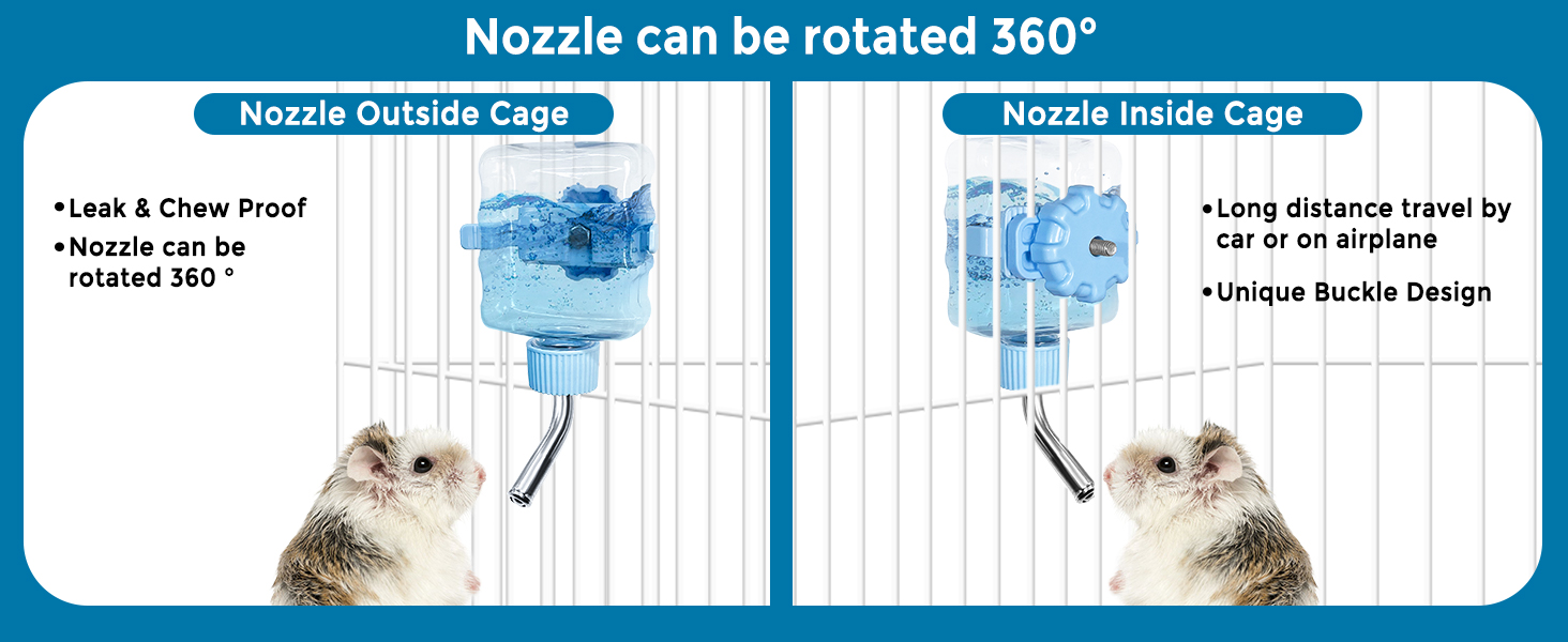 Vannon Small Animal Water Bottles for Crate Mini Clear