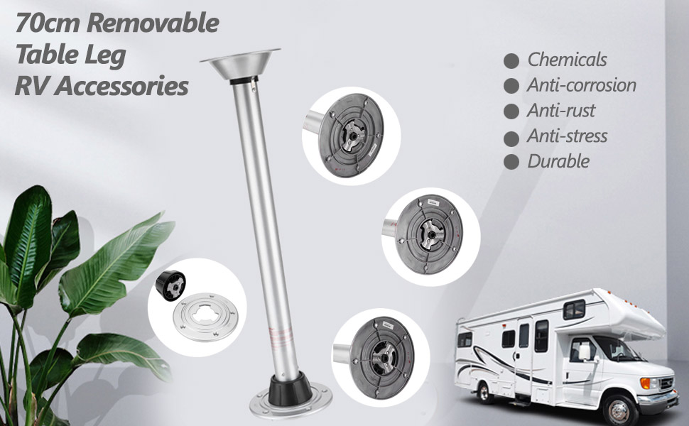 Detachable Swivel Table Leg, Adjustable Marine Duty Swivel Base, Removable Table Leg System for