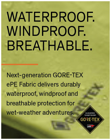 Gore-Tex fabric is waterproof, windproof, and breathable for protection and comfort