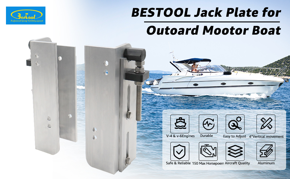 BESTOOL Aluminum Boat Jack Plates for Outboard Motor 6