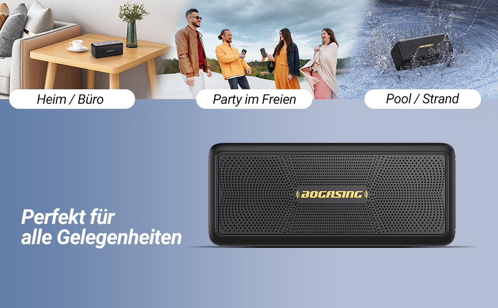 BOGASING Bluetooth Speaker M5 Music Box Portable, 40 W Surround Stereo
