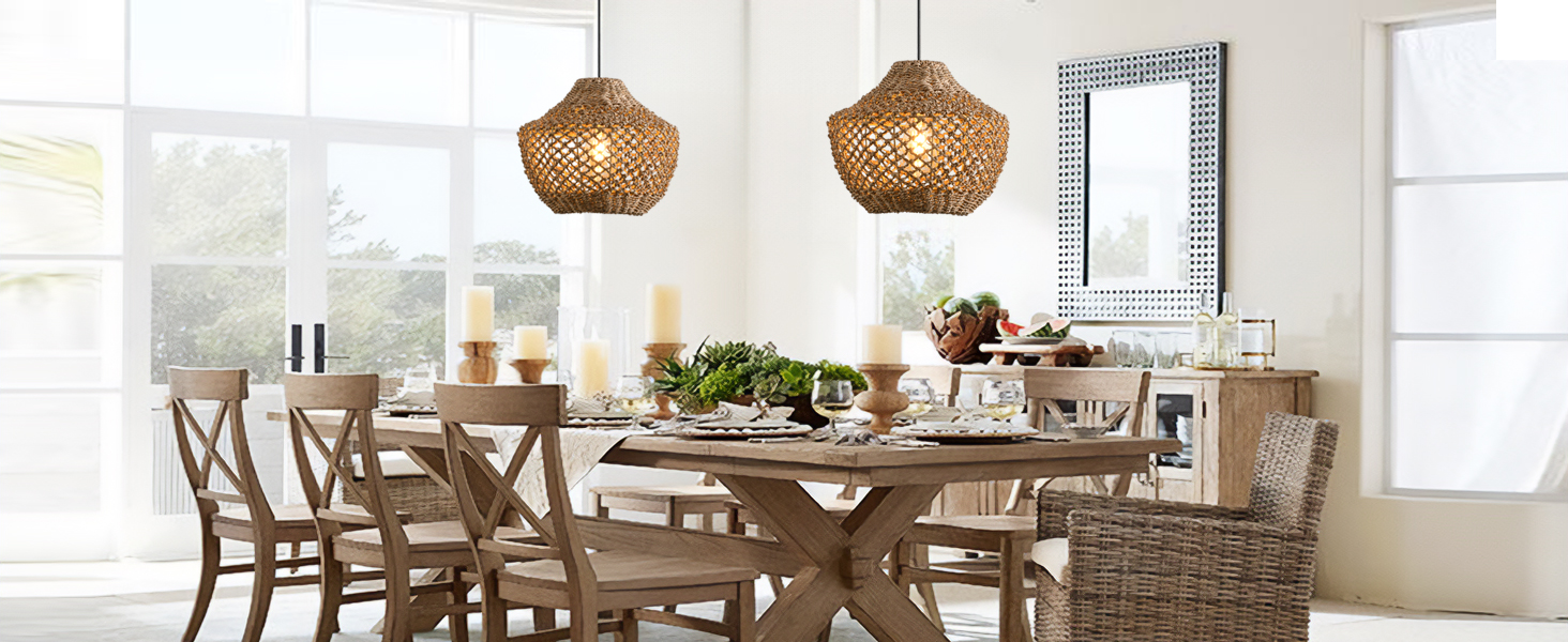 Water Plants Rattan Chandelier