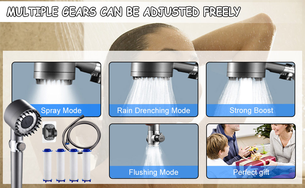 FUZSKWID German Multifunctional Massage Shower HeadHandheld High