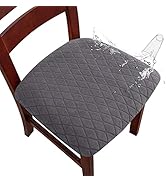 Genina Waterproof Seat Covers for Dining Room Chairs, Stretch Chair Covers Removable Washable Din...