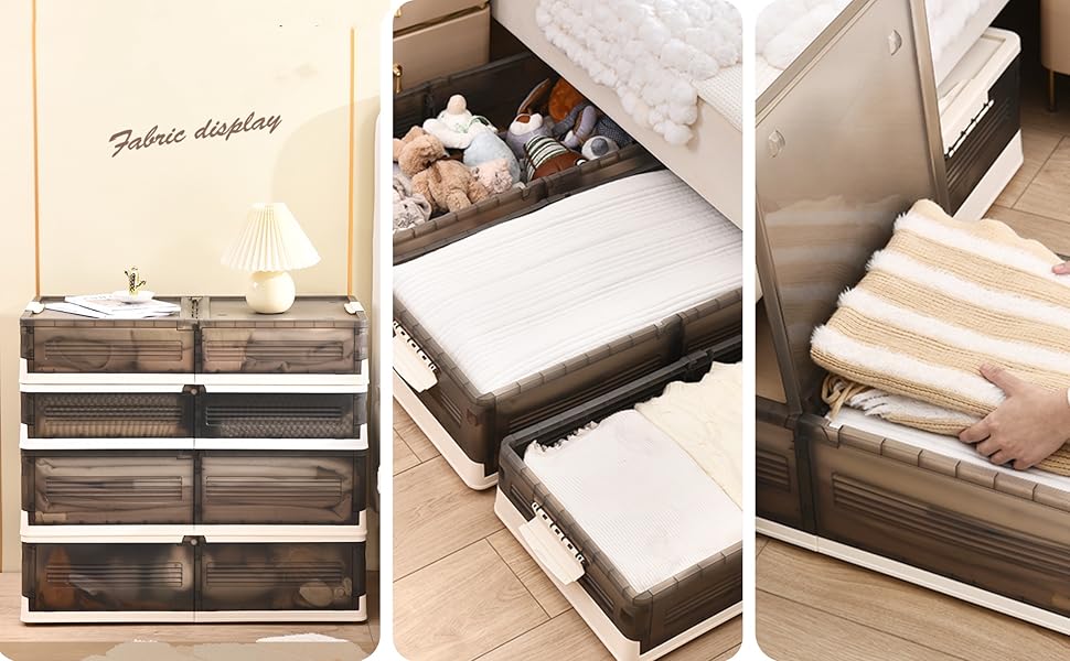 ZLLZUU Under Bed Storage Containers, Plastic UnderBed