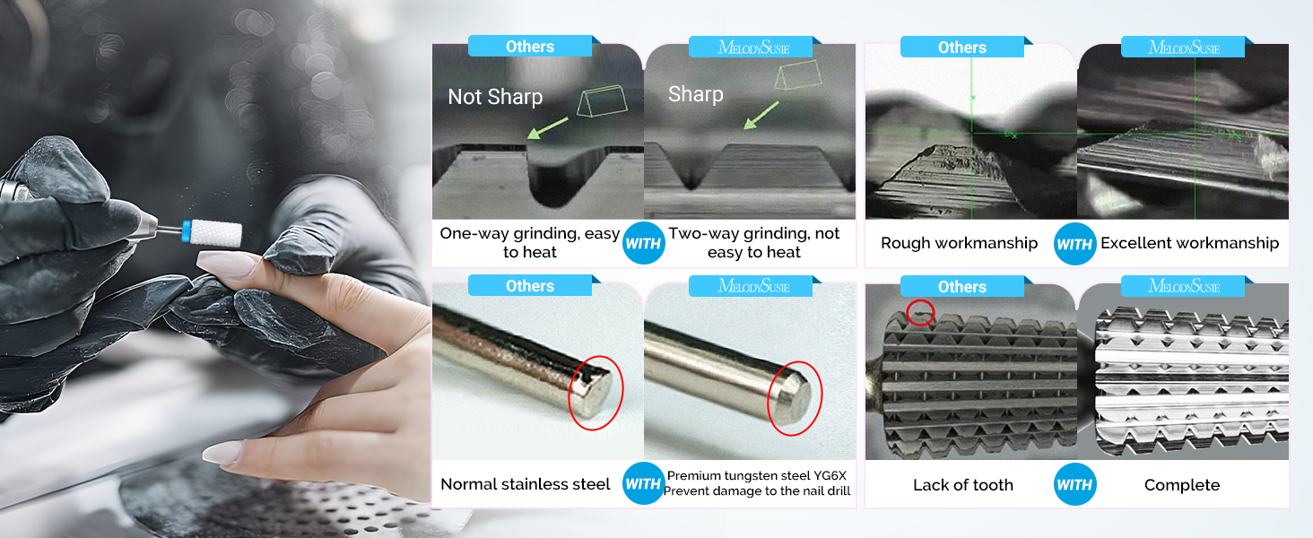 Ceramic Nail Drill Bits Set 4pcs