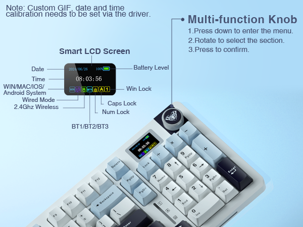AULA S98 Pro gaming keyboard with Screen&amp;Knob