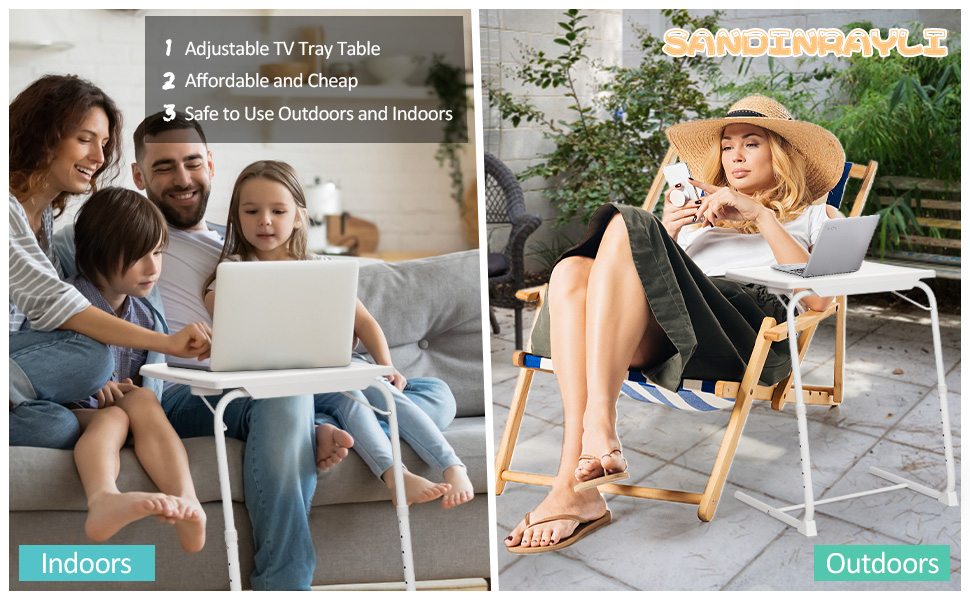 Tv Trays for Eating Set of 2, Adjustable Tv Dinner Tray