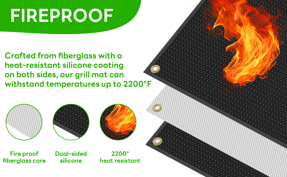 Keeswin Alfombrillas Para Parrilla Al Aire Libre, 70 X 40 Pulgadas, Reutilizable, De Silicona, Para Debajo De La Parrilla, Resistente Al Calor, Para Proteger La Terraza, Patio, Suelo Y Césped (básico