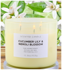cucumber scented candle vegetable candle floral candle neroli blossom candle neroli candles soy wax