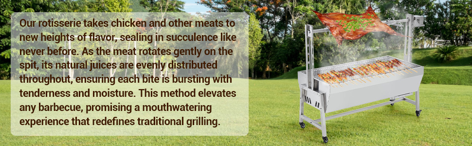Stainless Steel Rotisserie Grill - Features