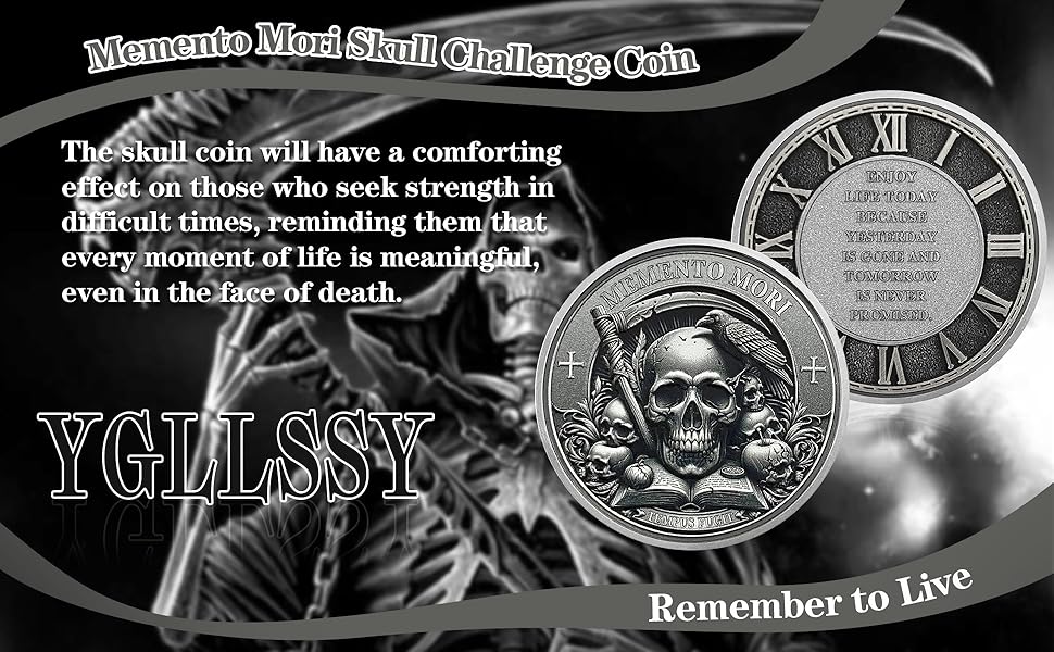 Amazon.com : Memento Mori Coin Stoic Coin (Scythe) : Office