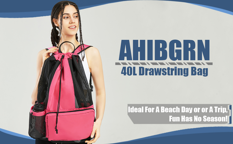Amazon.com: Large Swim Bag, Mesh Beach Bag Backpack with