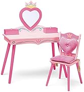 Amazon.com: Wildkin Kids Princess Vanity & Chair Set – Wooden