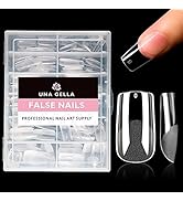 UNA GELLA Square Fake Nails 504pcs Square Gel Nail Tips Clear Press on Nails Pre-shape for Full C...