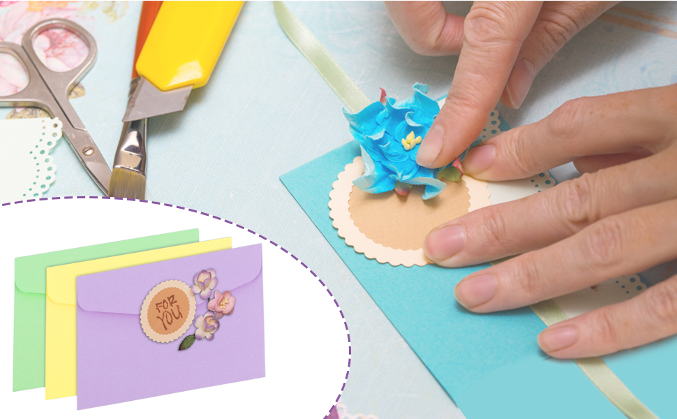 Mocraft 60 Colored Cards and Envelopes SelfAdhesive Folding Blank