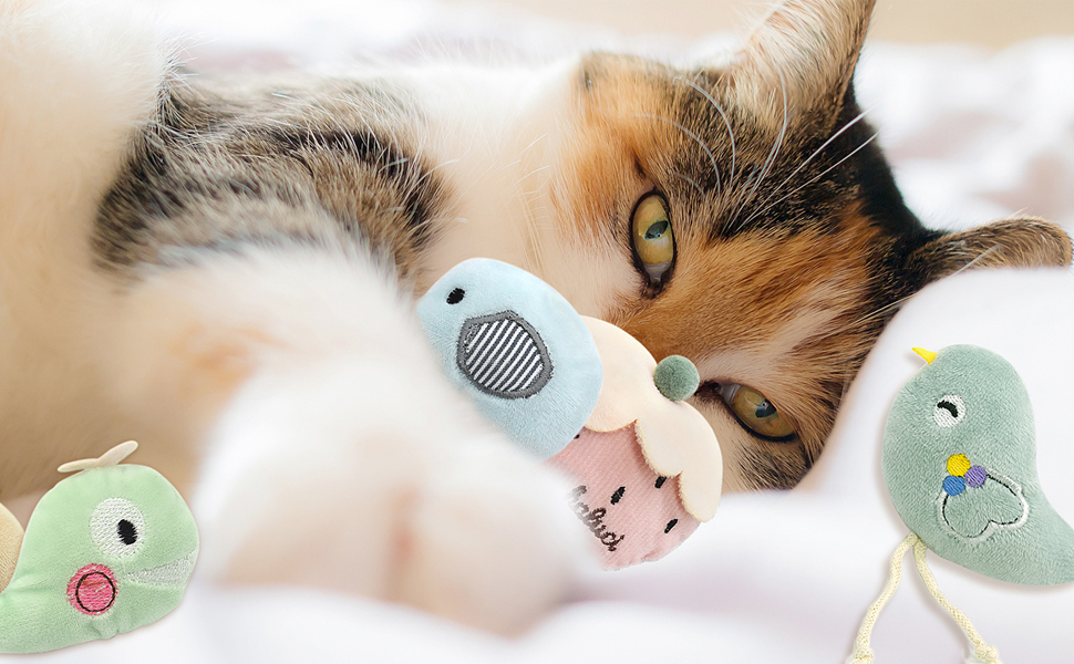 Cat Catnip Toys Plush Interactive Cat Toys Cat Chew Toy,30 Pcs