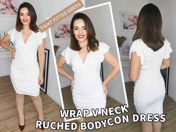 Amazon.com: OWIN Wedding Guest Dress Women Wrap V Neck