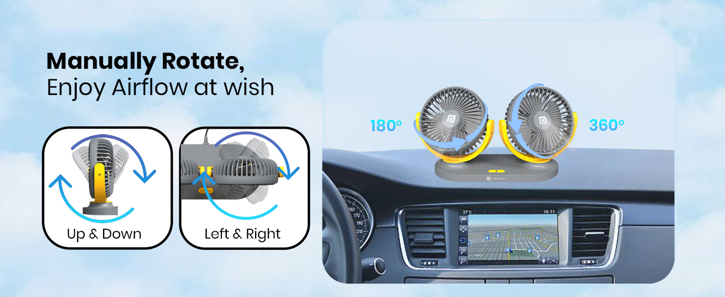 New Year Sale Portronics Twin Cool Dual Head Portable Usb Powered Fan With 10 Portable Usb Powered Fan