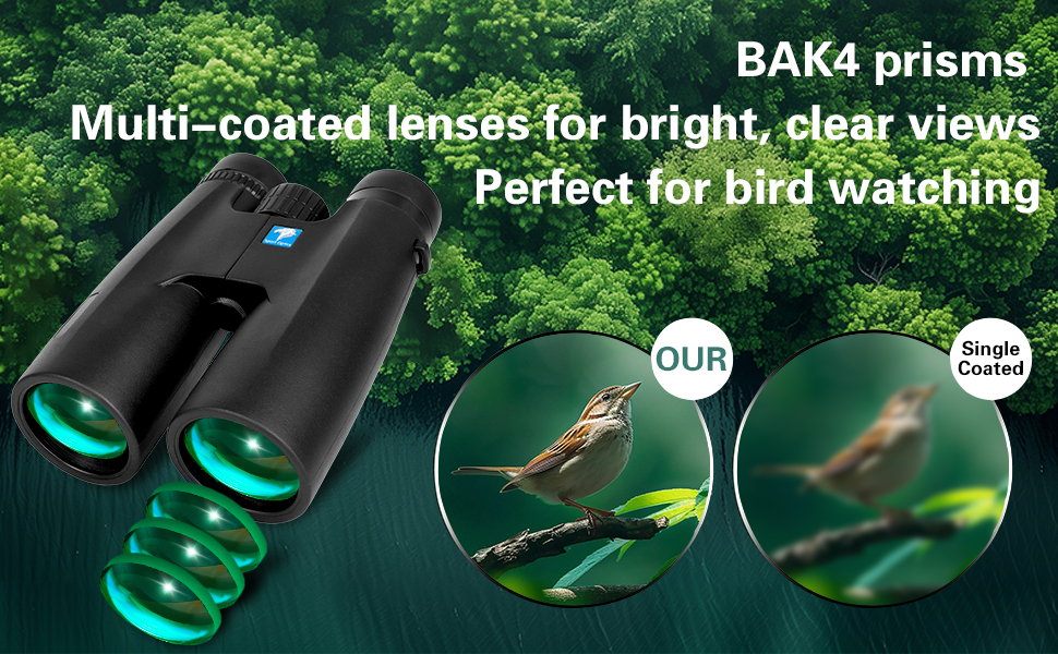 Waterproof HD Binoculars Telescope with Low Light Night Vision
