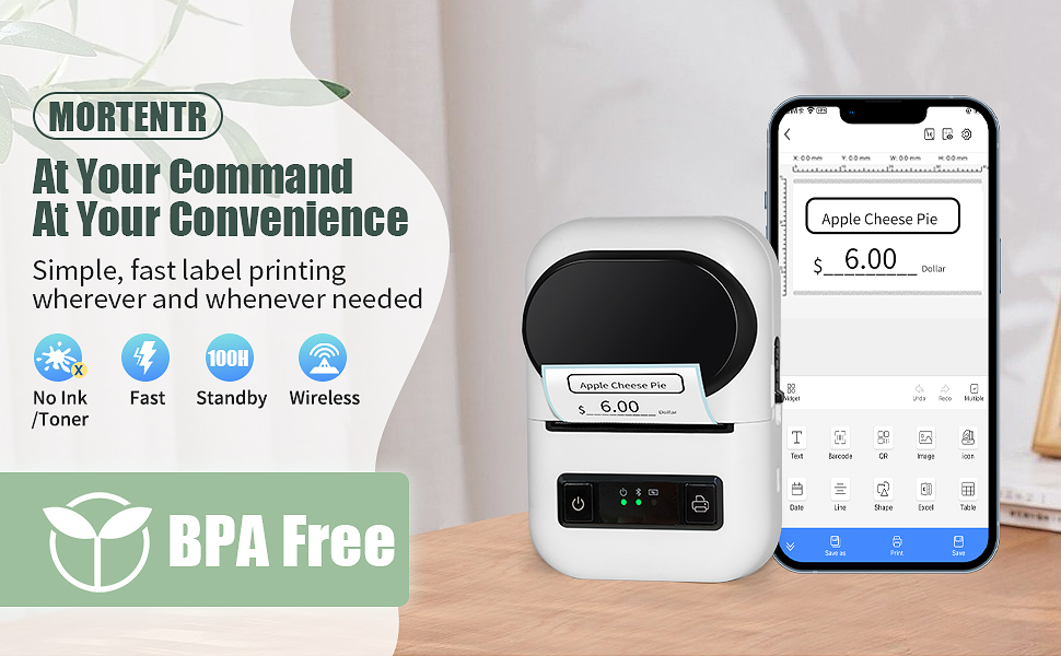 Portable Bluetooth Thermal Label Printer