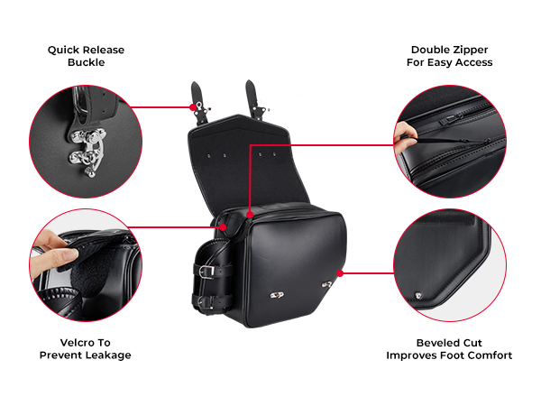 Amazon.com: KEMIMOTO Motorcycle Saddle Bags PU Leather