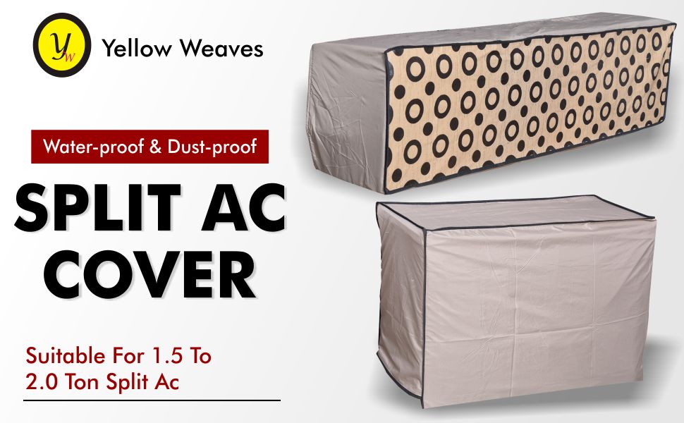 New Year Sale Yellow Weaves 100% Waterproof And Dust Proof Split Ac Cover 10 Yellow Weaves