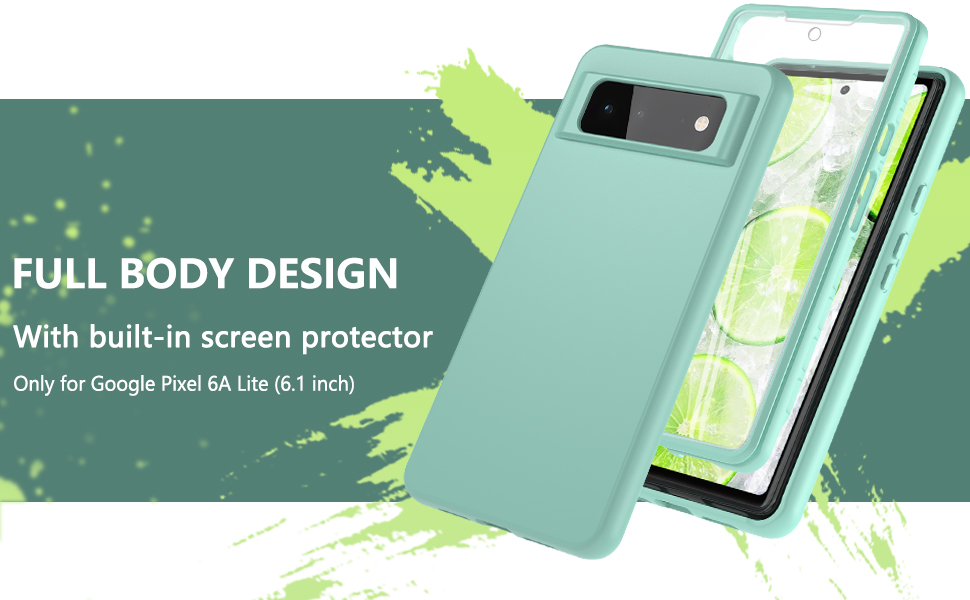 for Pixel 6A Case, Full Body Shockproof Bumper Case with Builtin