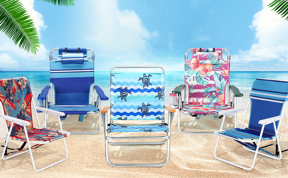Beach Chairs for Adults 2 Pack, Lightweight Backpack Beach