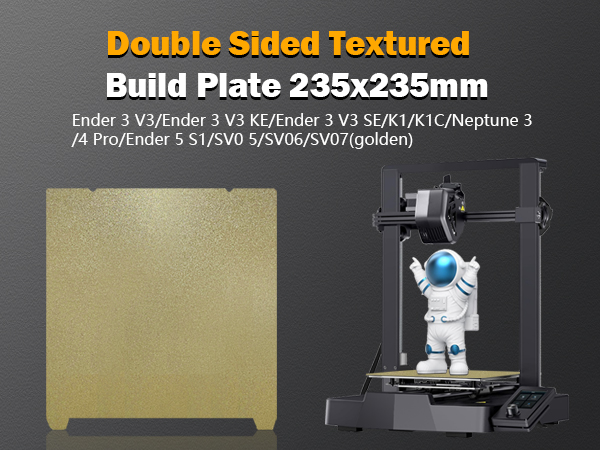 Pei Plate 235X235 Textured Pei Sheet Ender 3 P1S Magnetic Build Plate Mk3s Sheet Steel For Bambu